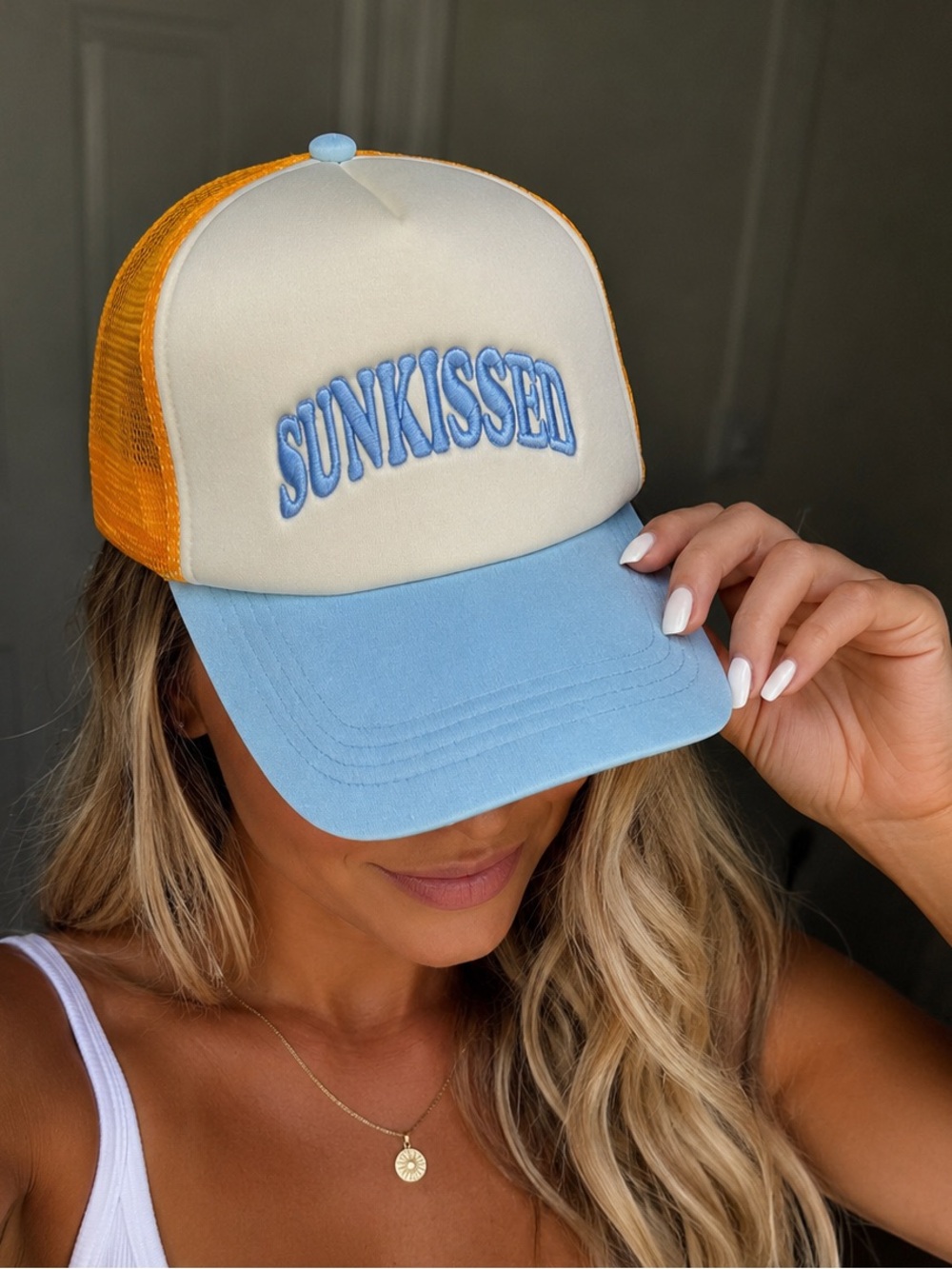 “Sunkissed” Embroidered Beach and Summer Trucker Hat